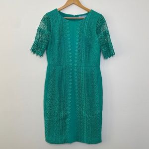 Antiono Melani Size 10 Jewel Tone Full Detail Short Sleeve Dress